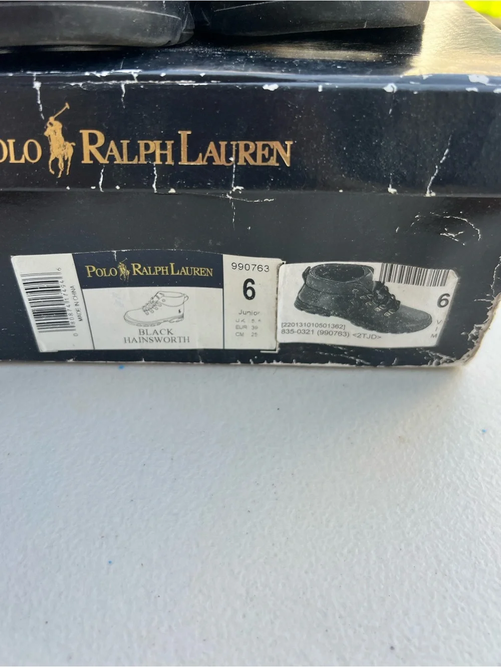 Ralph Lauren Black Leather Lace-Up Boots